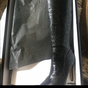 June Ambrose Leather Thigh High Boots New!